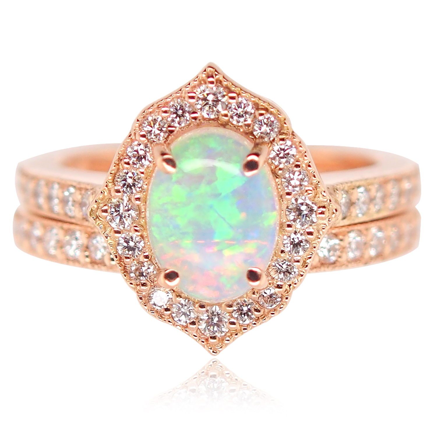 Opal And Diamond Ring