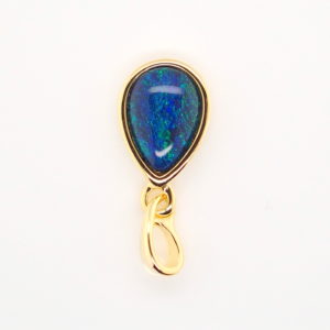 Blue Green Sterling Silver Gold Plate Australian Triplet Opal Necklace Pendant