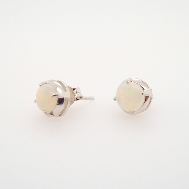 Solid White Opal Earrings | Opals Down Under