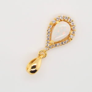 Blue Green Pink Sterling Silver Gold Plate Solid Australian White Opal Necklace