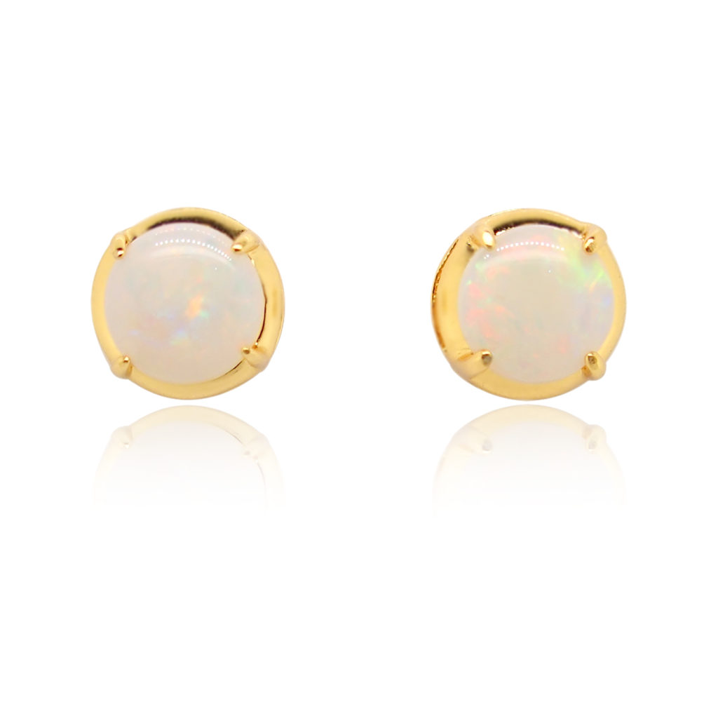 SOLID WHITE OPAL EARRINGS