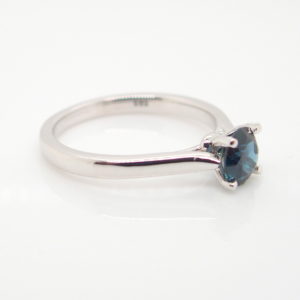 White Gold Blue Australian Sapphire Engagement Ring