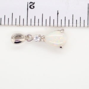 Blue Green Pink Sterling Silver Solid Australian White Opal Necklace Pendant