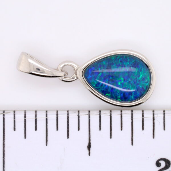 Blue Green Sterling Silver Gold Plate Australian Triplet Opal Necklace Pendant