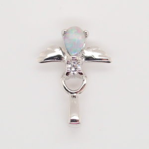 Blue Pink Sterling Silver Solid Australian Crystal Opal Necklace Pendant