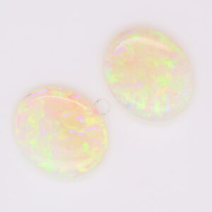 Blue, Yellow, Orange and Green Unset Solid Australian Crystal Opal Pair