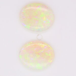 Blue, Yellow, Orange and Green Unset Solid Australian Crystal Opal Pair