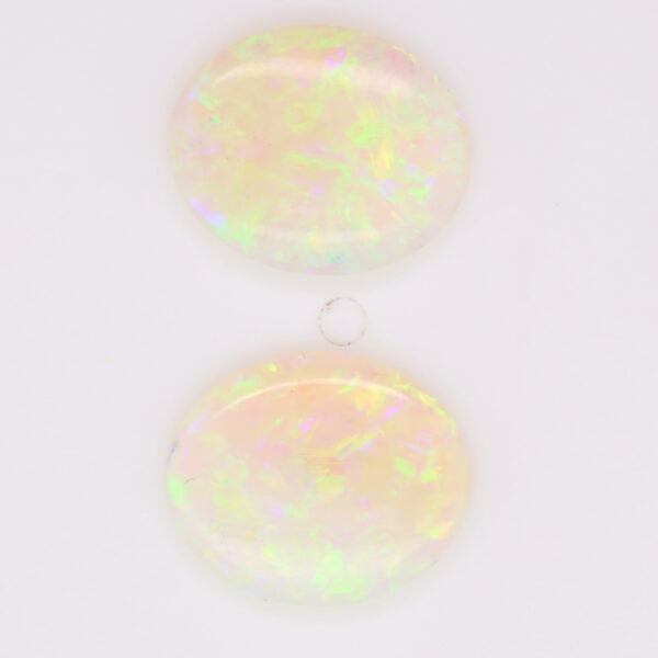 Blue, Yellow, Orange and Green Unset Solid Australian Crystal Opal Pair