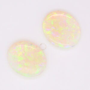 Blue, Yellow, Orange and Green Unset Solid Australian Crystal Opal Pair