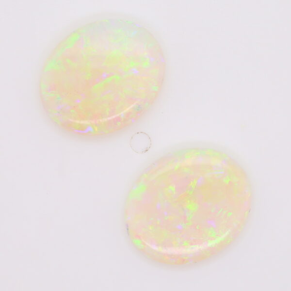 Blue, Yellow, Orange and Green Unset Solid Australian Crystal Opal Pair