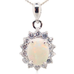 Solid White Opal Pendant