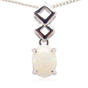 Blue Pink Sterling Silver Solid Australian Crystal Opal Necklace Pendant