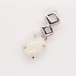 Blue Pink Sterling Silver Solid Australian Crystal Opal Necklace Pendant