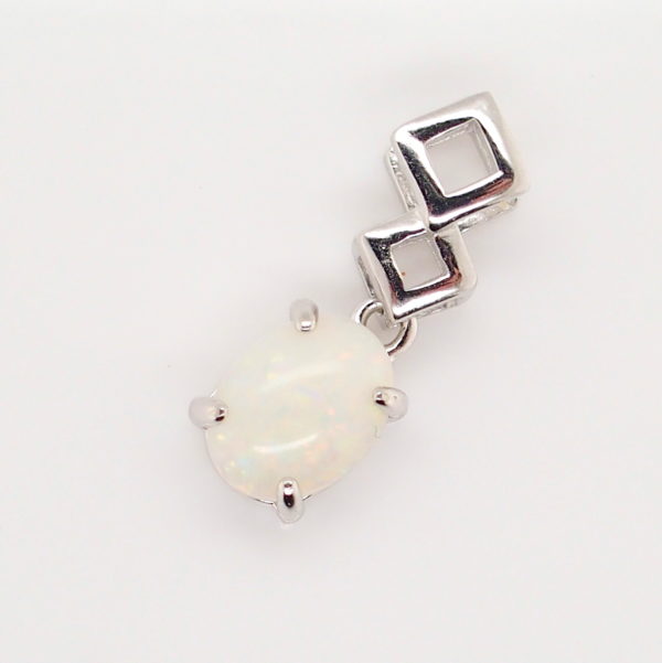 Blue Pink Sterling Silver Solid Australian Crystal Opal Necklace Pendant