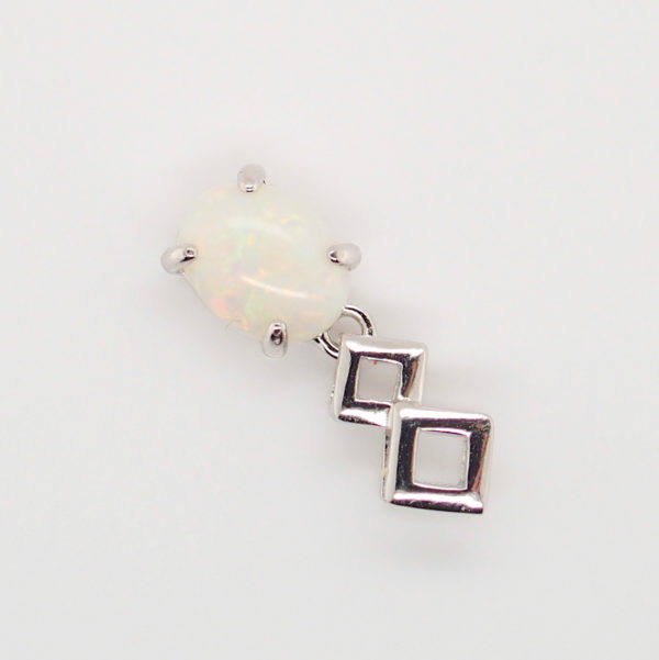 Blue Pink Sterling Silver Solid Australian Crystal Opal Necklace Pendant