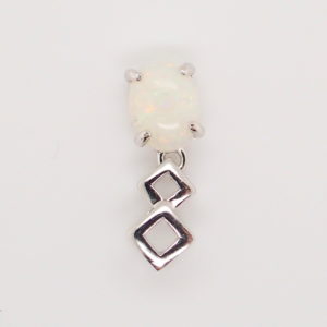 Blue Pink Sterling Silver Solid Australian Crystal Opal Necklace Pendant