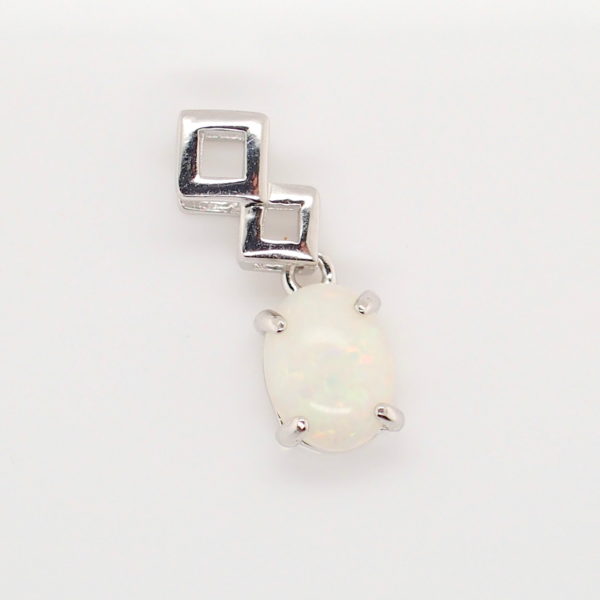 Blue Pink Sterling Silver Solid Australian Crystal Opal Necklace Pendant