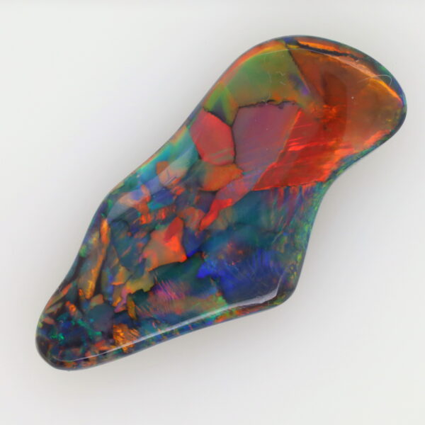 Red, Orange, Yellow, Green, Blue Unset Solid Black Opal