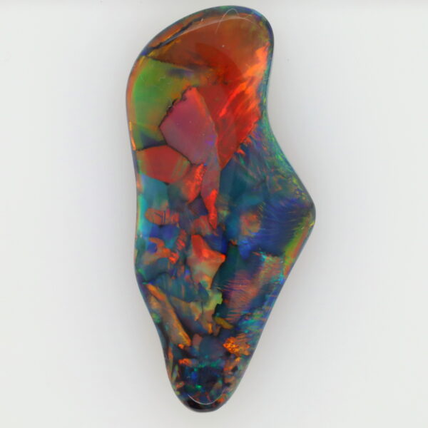 Red, Orange, Yellow, Green, Blue Unset Solid Black Opal