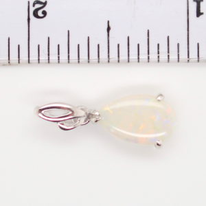 Green Blue Pink Sterling Silver Solid Australian White Opal Pendant Necklace