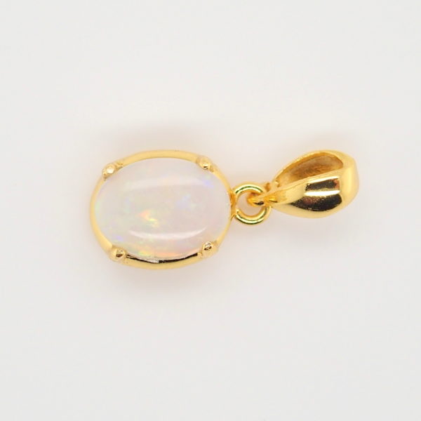 Blue Green Pink Sterling Silver Gold Plate Solid Australian White Opal Pendant Necklace