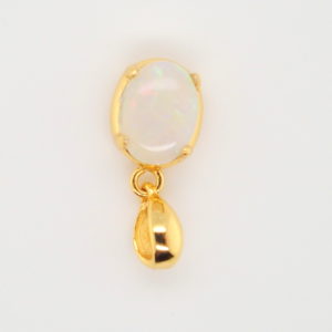 Blue Green Pink Sterling Silver Gold Plate Solid Australian White Opal Pendant Necklace