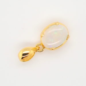Blue Green Pink Sterling Silver Gold Plate Solid Australian White Opal Pendant Necklace