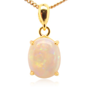 Blue Green Pink Sterling Silver Gold Plate Solid Australian White Opal Necklace Pendant