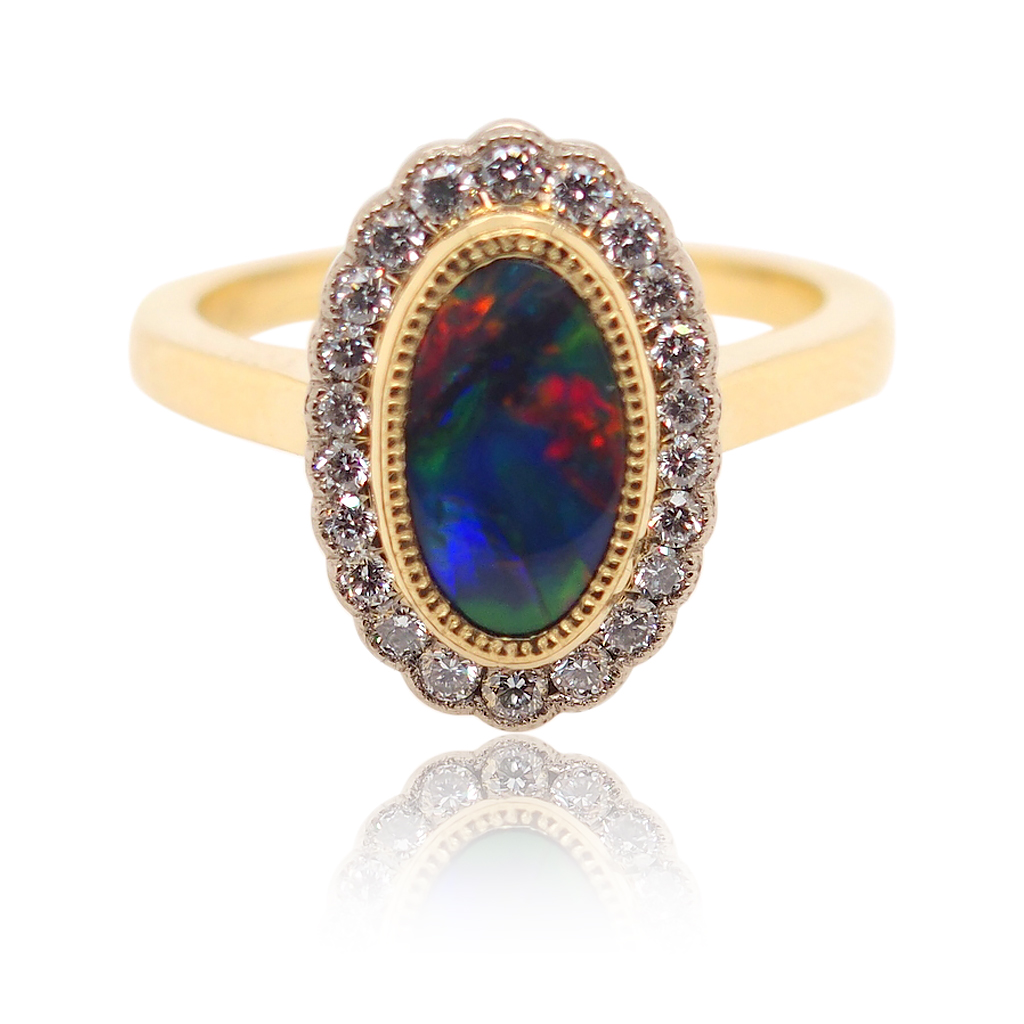 opal and diamond wedding rings