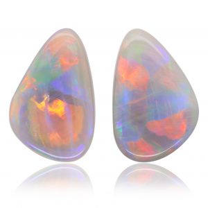 Red, Orange, Blue, Green and Purple Solid Unset Australian Crystal Opal Pair