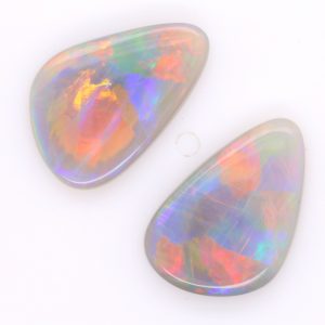 Red, Orange, Blue, Green and Purple Solid Unset Australian Crystal Opal Pair