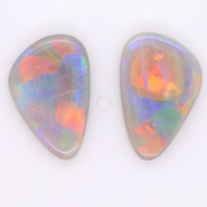 Red, Orange, Blue, Green and Purple Solid Unset Australian Crystal Opal Pair