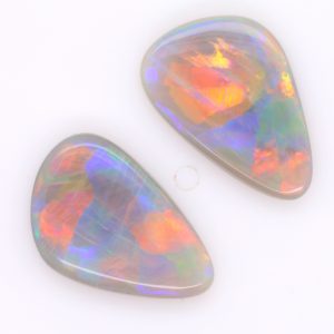 Red, Orange, Blue, Green and Purple Solid Unset Australian Crystal Opal Pair