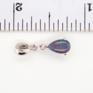 Blue Green Red Sterling Silver Australian Triplet Opal Necklace Pendant