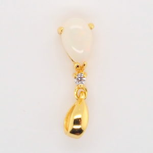 Blue Green Pink Sterling Silver Gold Plate Solid Australian White Opal Necklace Pendant