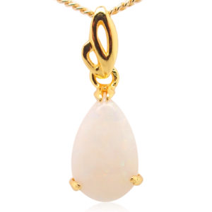Blue Green Pink Sterling Silver Gold Plate White Opal Pendant Necklace