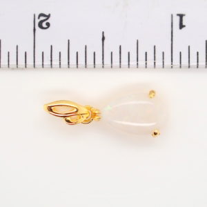 Blue Green Pink Sterling Silver Gold Plate White Opal Pendant Necklace