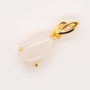 Blue Green Pink Sterling Silver Gold Plate White Opal Pendant Necklace