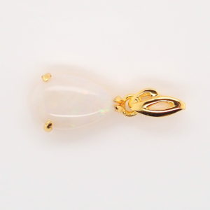Blue Green Pink Sterling Silver Gold Plate White Opal Pendant Necklace