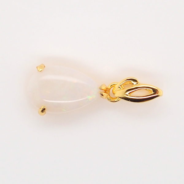 Blue Green Pink Sterling Silver Gold Plate White Opal Pendant Necklace