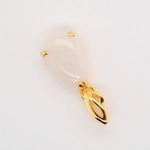 Blue Green Pink Sterling Silver Gold Plate White Opal Pendant Necklace