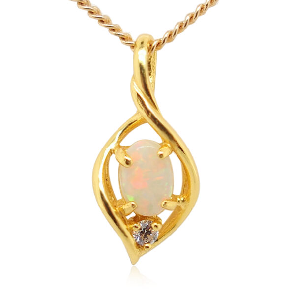 white opal pendant