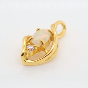 Blue Green Pink Sterling Silver Gold Plate Solid Australian White Opal Necklace Pendant