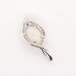 Blue Green Pink Sterling Silver Solid Australian White Opal Necklace Pendant