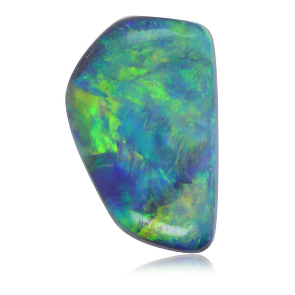 Blue, Green and Orange Unset Solid Black Opal