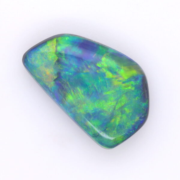 Blue, Green and Orange Unset Solid Black Opal