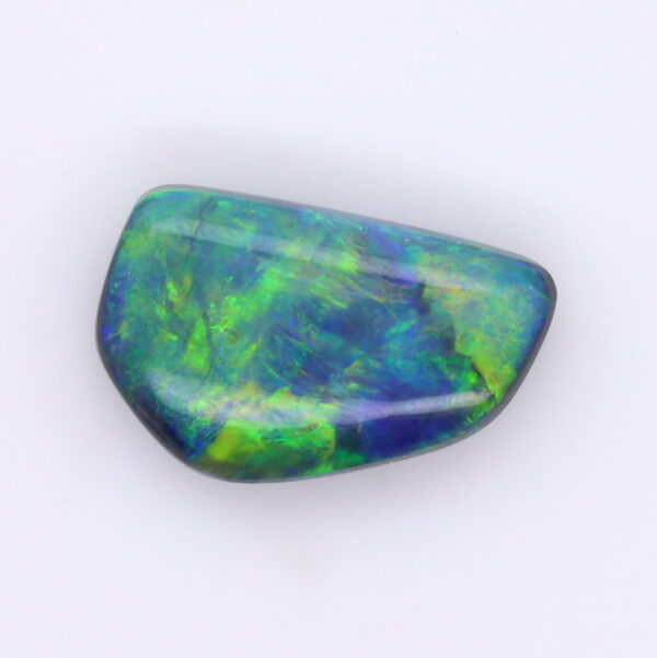 Blue, Green and Orange Unset Solid Black Opal