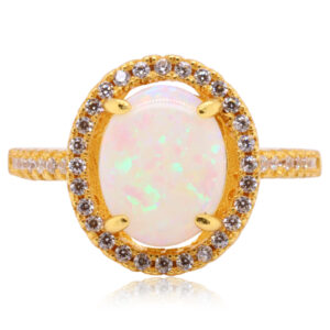Green Red Solid Australian White Opal Sterling Silver Gold Plated Ring