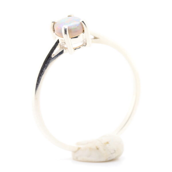 Blue Pink and Green White Gold Solid Australian Crystal Opal Engagement Ring