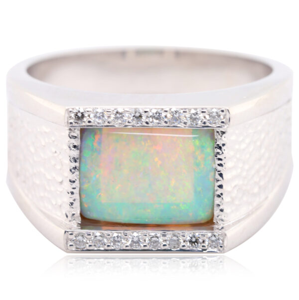 Crystal Opal Men's Ring